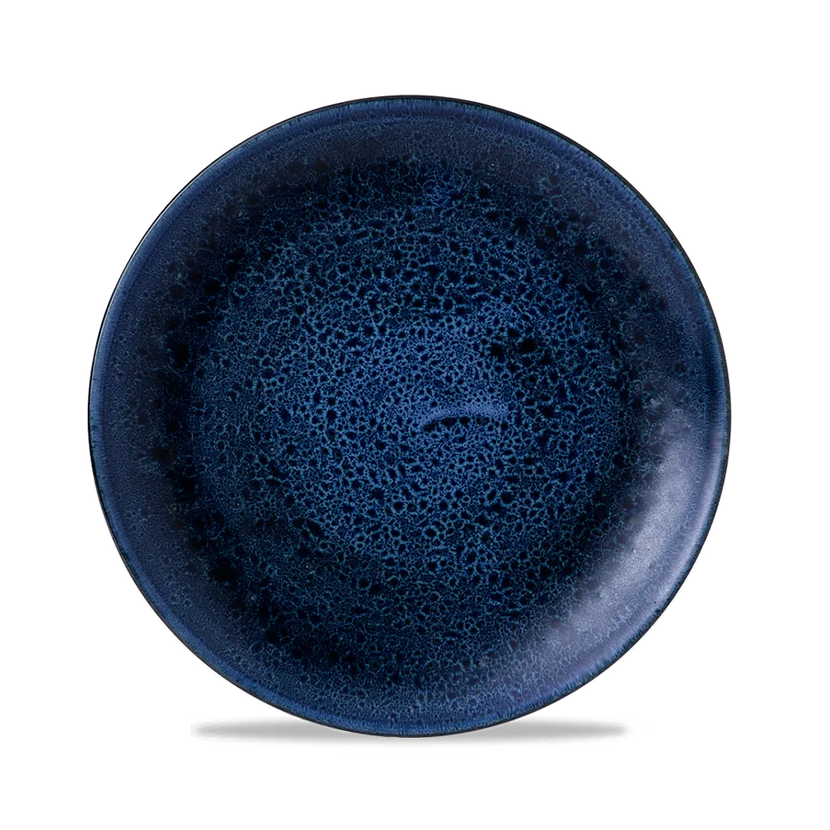 Churchill Plume Ultramarine randloos coupebord 28.8cm – porselein met gekleurde coupe-rand voor cafés