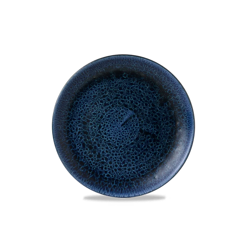 Churchill Plume Ultramarine randloos coupebord 16.5cm – porselein met gekleurde coupe-rand voor horeca