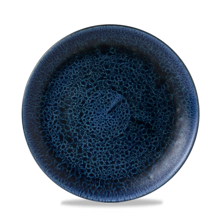 Churchill Plume Ultramarine randloos coupebord 21.7cm – porselein met gekleurde coupe-rand voor buffetten