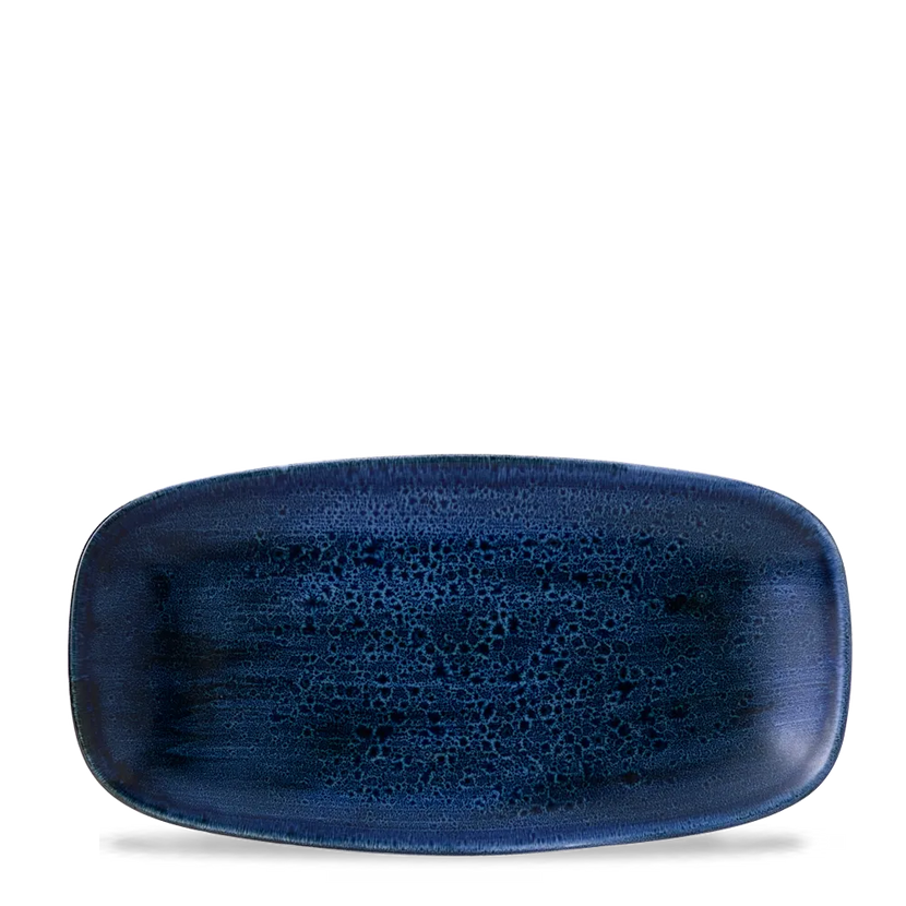 Churchill Plume Ultramarine ovaal chef's bord 29.8x15.3cm – porselein met gekleurde coupe-rand voor hotels