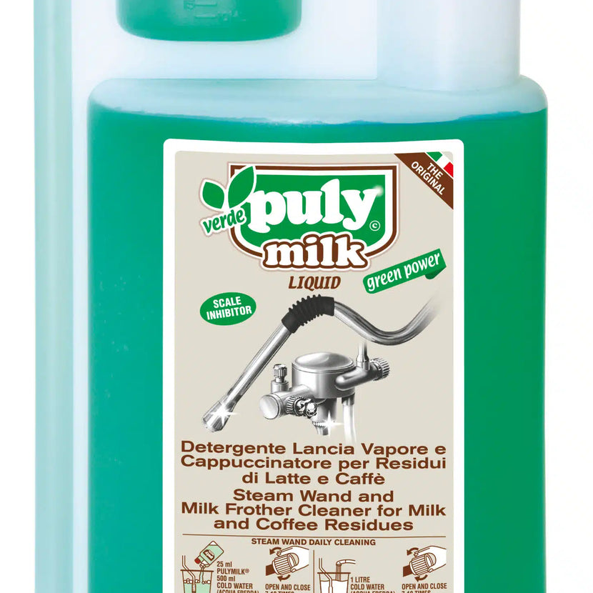 PulyCaff Milk Verde Plus vloeibaar 1000 ml – melksysteemreiniger voor espressomachines