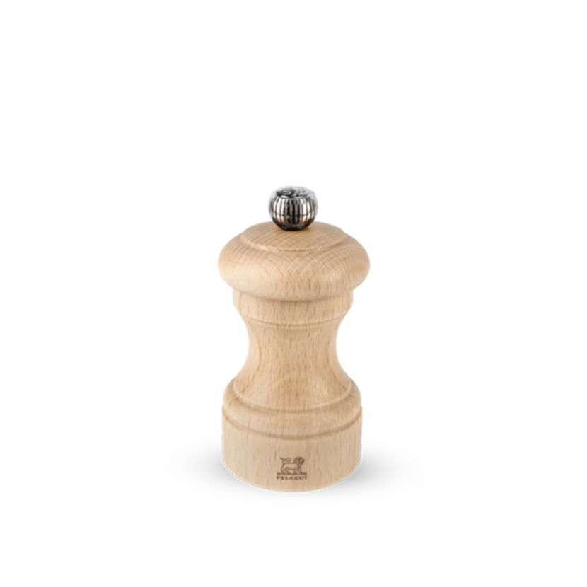 Peugeot Bistro zoutmolen naturel 10 cm – compacte houten zoutmolen voor op tafel in het restaurant