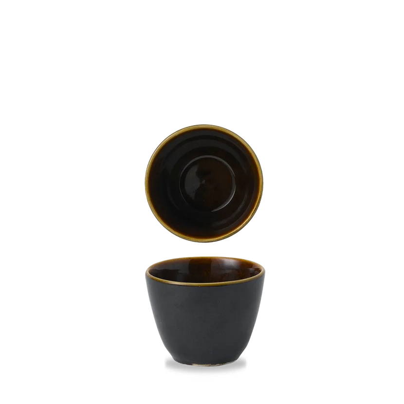 Churchill Nourish Black Onyx tweekleurige mok 295 ml – stapelbaar, breukvast stoneware servies voor bars