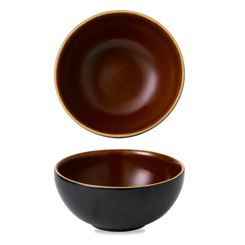 Churchill Nourish Tokyo Black diepe kom 768 ml – stapelbaar, breukvast stoneware servies voor buffetten