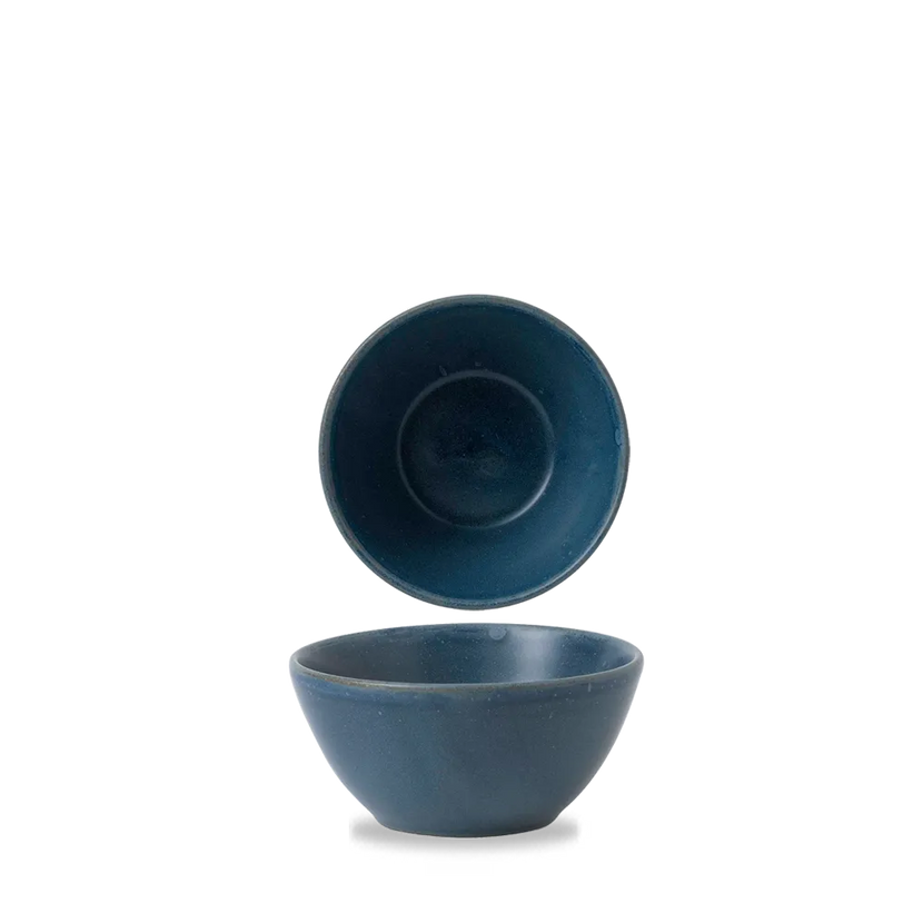 Churchill Nourish Oslo Blue snackkom 428 ml – stapelbaar, breukvast stoneware servies voor catering