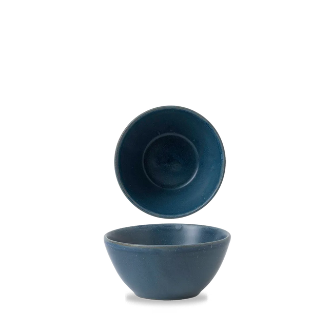 Churchill Nourish Oslo Blue snackkom 428 ml – stapelbaar, breukvast stoneware servies voor catering