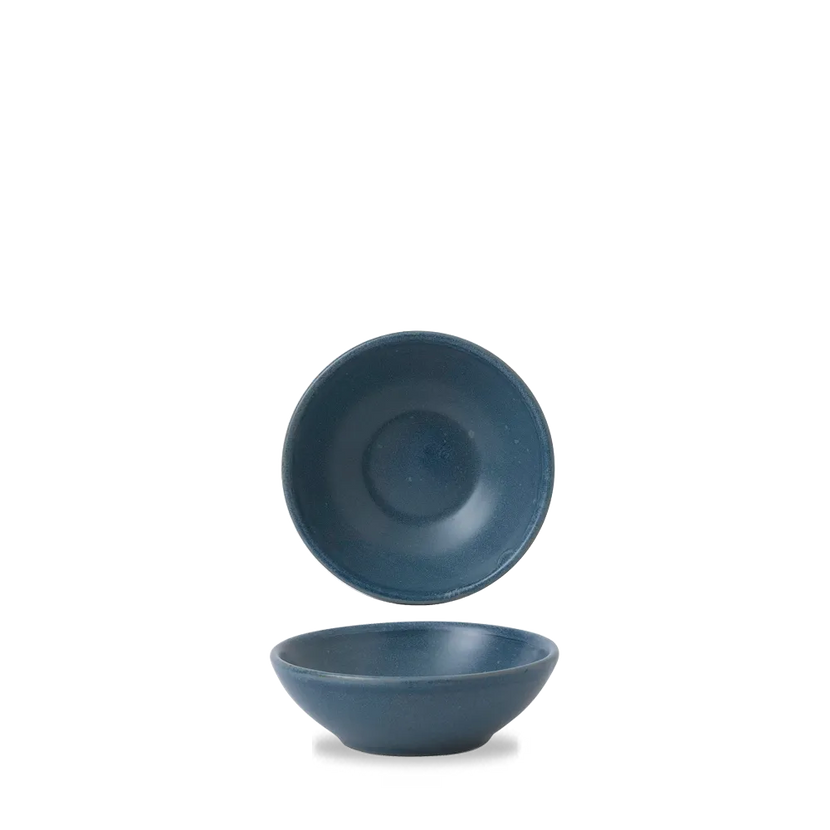 Churchill Nourish Oslo Blue ondiepe kom 177ml – stapelbaar, breukvast stoneware servies voor bistro's