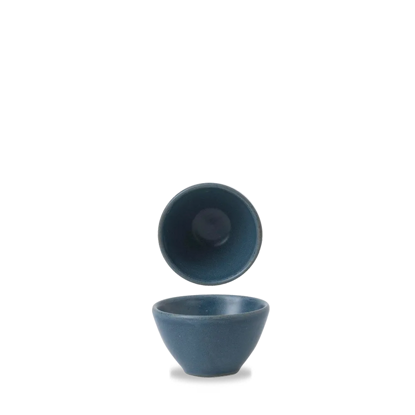 Churchill Nourish Oslo Blue dipschaaltje 59 ml – stapelbaar, breukvast stoneware servies voor banqueting