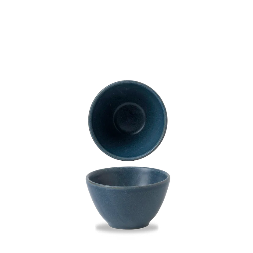 Churchill Nourish Oslo Blue diepe kom 236 ml – stapelbaar, breukvast stoneware servies voor hotels
