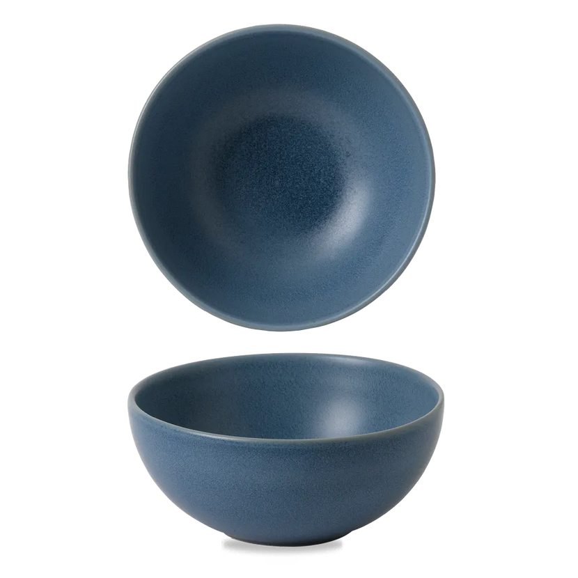 Churchill Nourish Oslo Blue noedelkom 1020 ml – stapelbaar, breukvast stoneware servies voor bars
