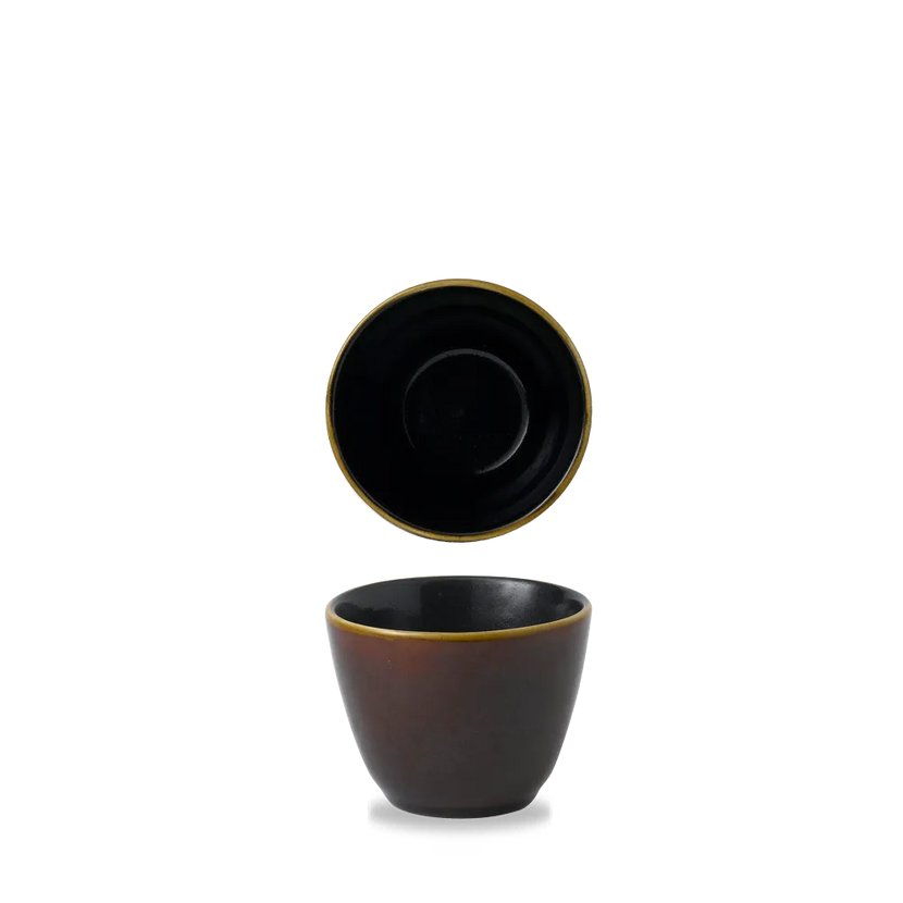 Churchill Nourish Cinnamon Brown tweekleurige mok 295ml – stapelbaar, breukvast stoneware servies voor horeca