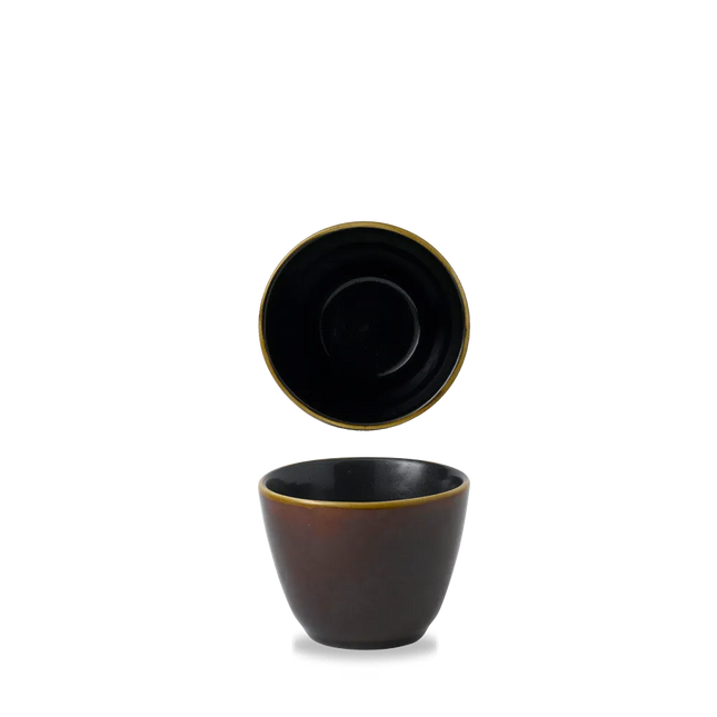 Churchill Nourish Cinnamon Brown tweekleurige mok 295ml – stapelbaar, breukvast stoneware servies voor horeca