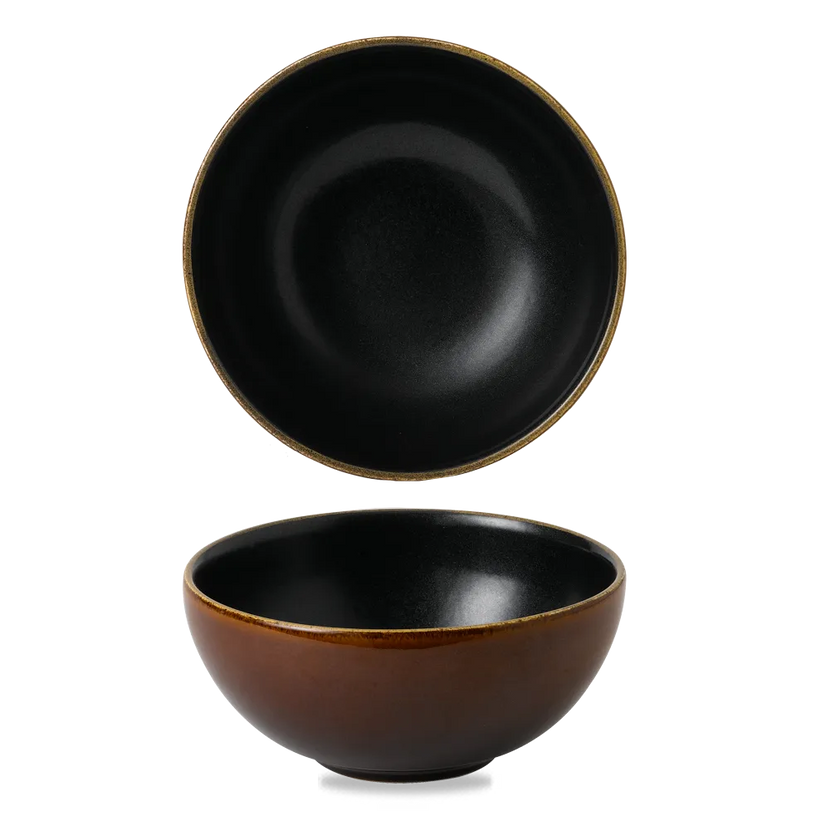 Churchill Nourish Siena Brown diepe kom 768 ml – stapelbaar, breukvast stoneware servies voor fine dining