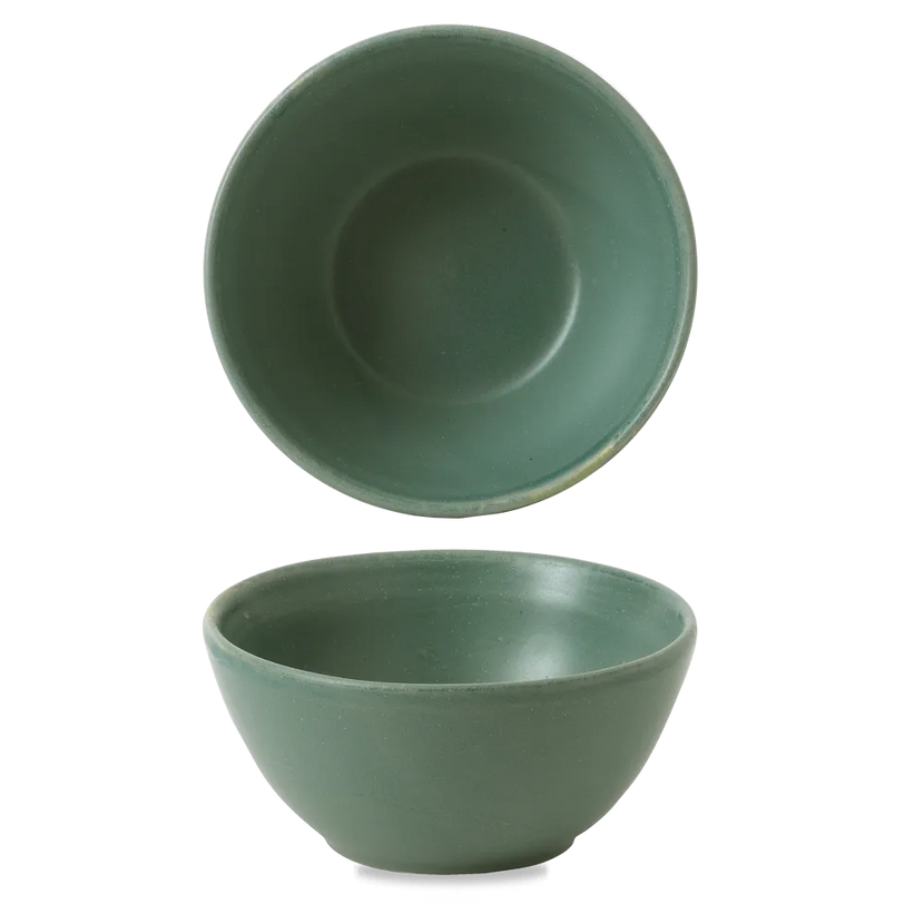 Churchill Nourish Andorra Green snackkom 13x6,3 cm – stapelbaar, breukvast stoneware servies voor bistro's