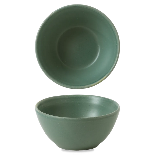 Churchill Nourish Andorra Green snackkom 13x6,3 cm – stapelbaar, breukvast stoneware servies voor bistro's