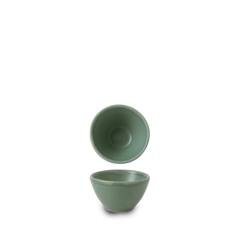 Churchill Nourish Andorra Green dipschaaltje 6,9x4 cm – stapelbaar, breukvast stoneware servies voor restaurants