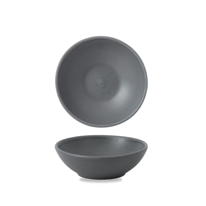 Churchill Nourish Seattle Grey ondiepe kom 13x4,2 cm – stapelbaar, breukvast stoneware servies voor buffetten