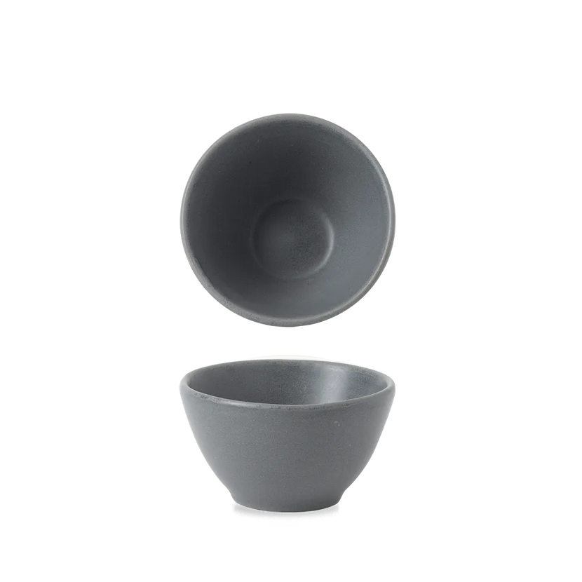 Churchill Nourish Seattle Grey dipschaaltje 8,3x4,8 cm – stapelbaar, breukvast stoneware servies voor bistro's