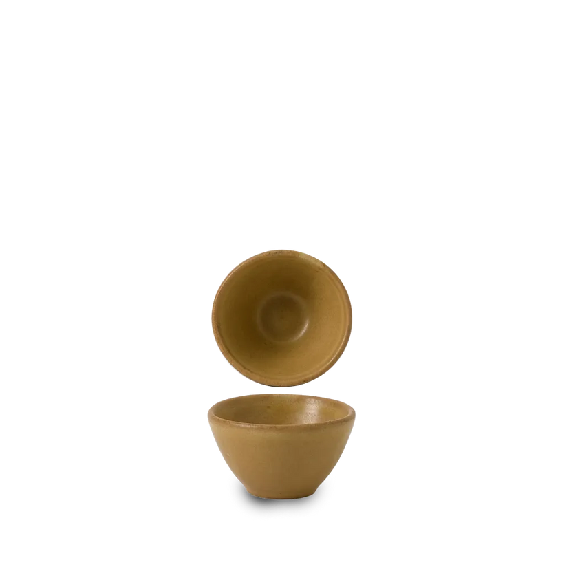 Churchill Nourish Petra Sand dipschaaltje 6,9x4 cm – stapelbaar, breukvast stoneware servies voor hotels