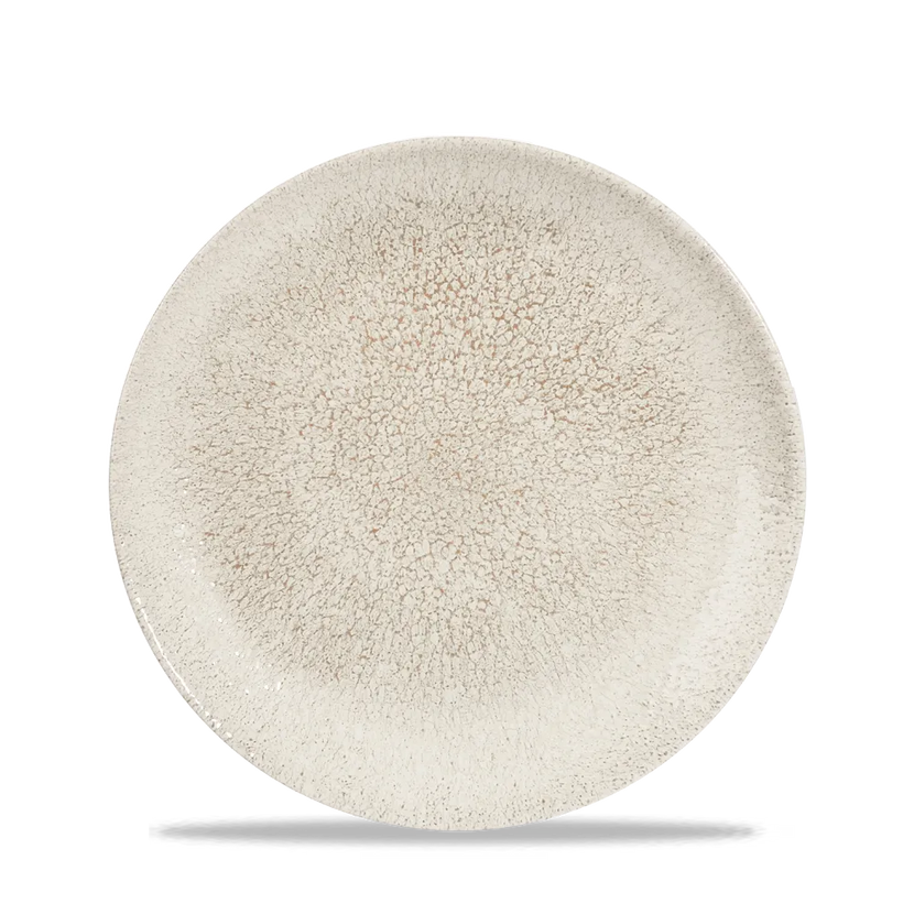 Churchill Raku Agate Grey randloos coupebord 22cm – reactief geglazuurd stoneware voor bistro's