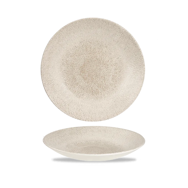 Churchill Raku Agate Grey diep coupebord 21.7cm – reactief geglazuurd stoneware voor cafés