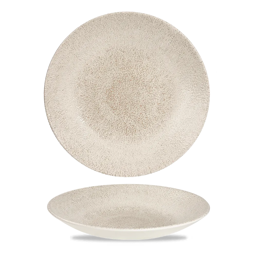 Churchill Raku Agate Grey diep coupebord 28cm – reactief geglazuurd stoneware voor horeca