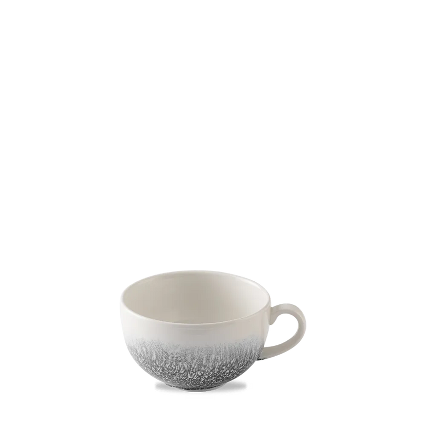 Churchill Raku Quartz Black cappuccinokop 340 ml – zwarte porseleinen kop voor koffiebars en horeca