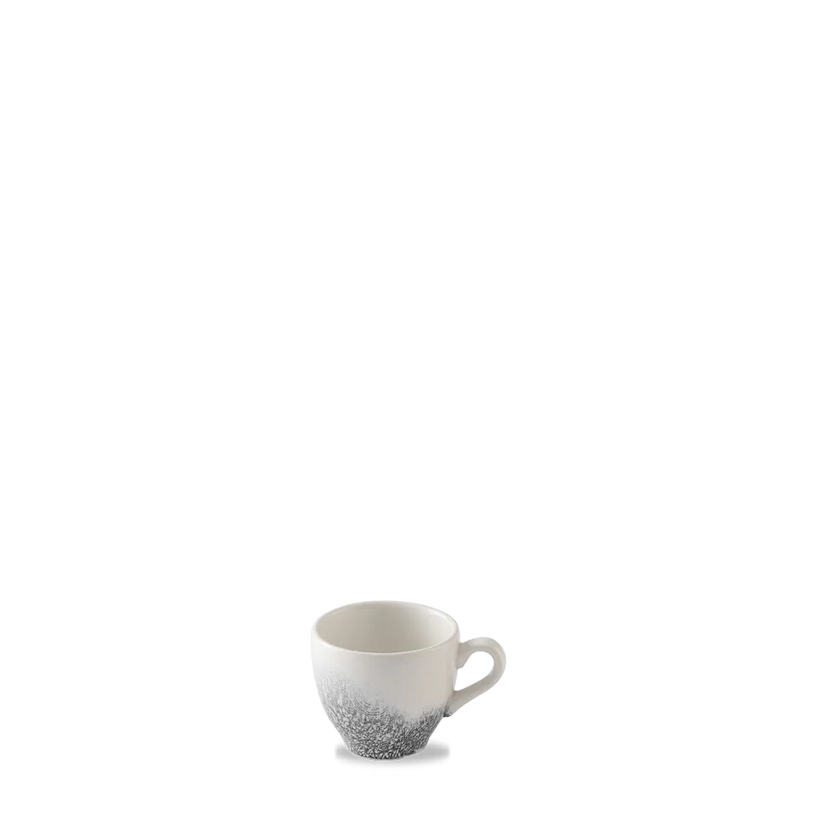 Churchill Raku Quartz Black espressokopje 100 ml – zwart porseleinen kopje voor horeca en bars