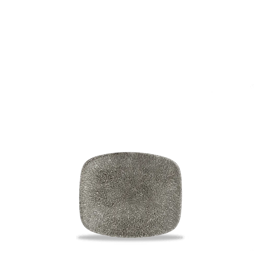 Churchill Raku Quartz Black ovaal chef's bord 20x13cm – reactief geglazuurd stoneware voor catering