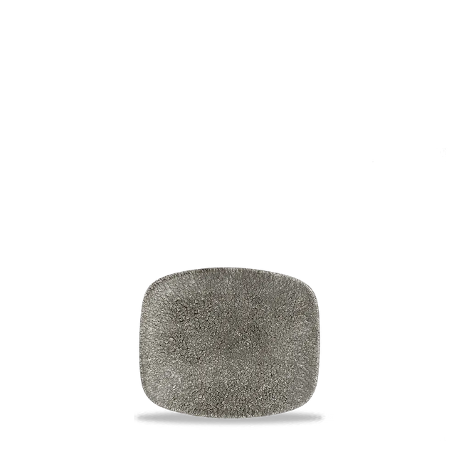 Churchill Raku Quartz Black ovaal chef's bord 20x13cm – reactief geglazuurd stoneware voor catering