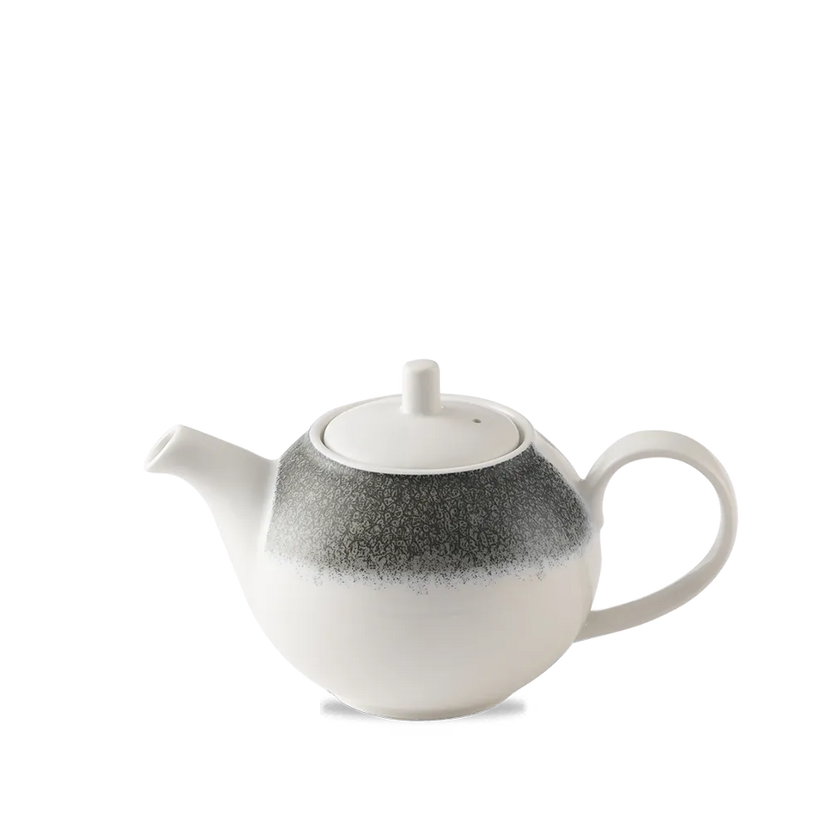 Churchill Raku Quartz Black theepot 426 ml – zwarte porseleinen theepot voor horeca en hotels