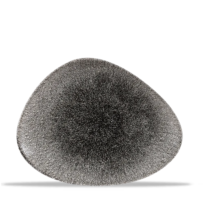 Churchill Raku Quartz Black chef's bord 26.5x20.5cm – reactief geglazuurd stoneware voor cafés