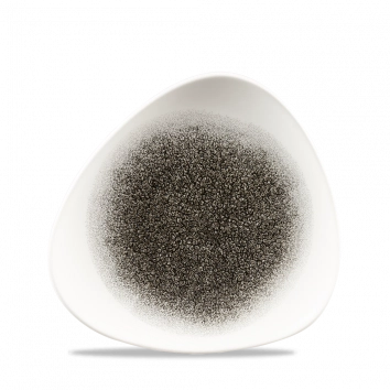 Churchill Raku Quartz Black lotusvorm bord 18cm – reactief geglazuurd stoneware voor bistro's
