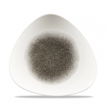 Churchill Raku Quartz Black lotusvorm bord 23cm – reactief geglazuurd stoneware voor brasseries