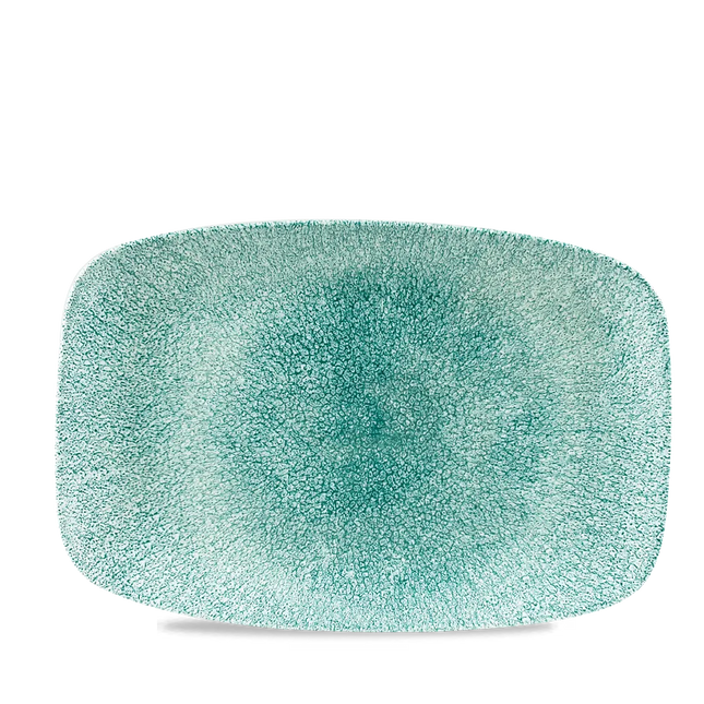 Churchill Raku Jade Green ovaal chef's bord 30x19.9cm – reactief geglazuurd stoneware voor restaurants
