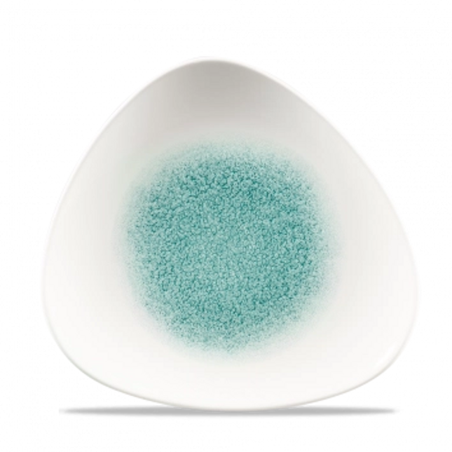 Churchill Raku Jade Green lotusvorm bord 23cm – reactief geglazuurd stoneware voor banqueting