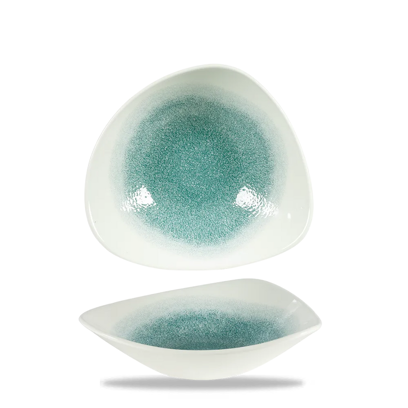 Churchill Raku Jade Green lotusvormige kom 23cm – reactief geglazuurd stoneware voor hotels