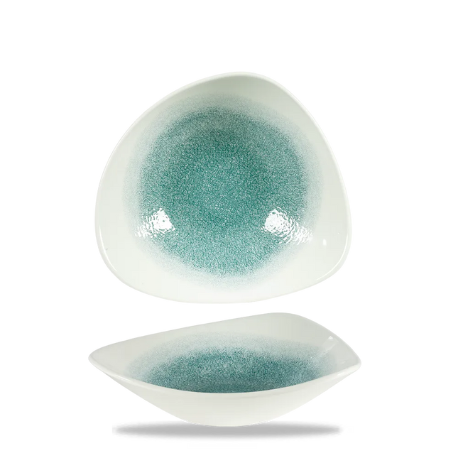 Churchill Raku Jade Green lotusvormige kom 23cm – reactief geglazuurd stoneware voor hotels