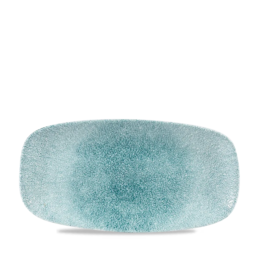 Churchill Raku Jade Green ovaal chef's bord 29.8x15.3cm – reactief geglazuurd stoneware voor cafés