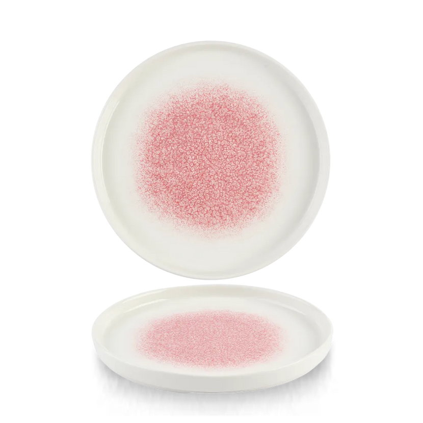 Churchill Raku Pink Quartz bord met rand Ø 21 cm – roze bord voor fine dining
