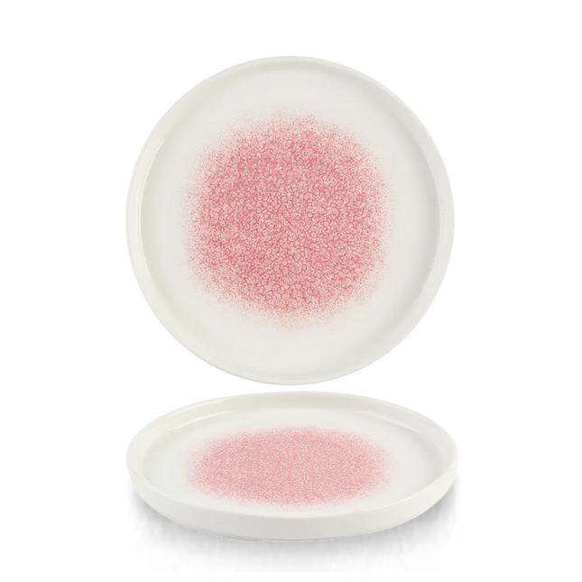 Churchill Raku Pink Quartz bord met rand Ø 21 cm – roze bord voor fine dining