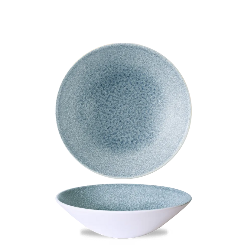 Churchill Raku Topaz Blue diepe coupekom Ø 19 cm – blauwe porseleinen kom voor horeca