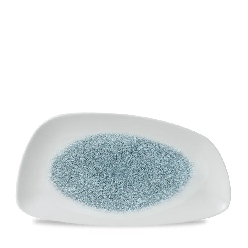 Churchill Raku Topaz Blue geometrisch chef's bord 35x18.5cm – reactief geglazuurd stoneware voor cafés