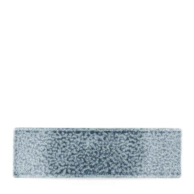 Churchill Raku Topaz Blue ovaal bord 30x9 cm – langwerpig blauw bord voor restaurants