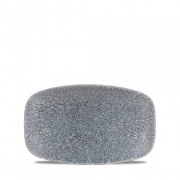 Churchill Raku Topaz Blue ovaal chefsbordje 20 x 12,1 cm – klein porseleinen bordje voor amuses in horeca