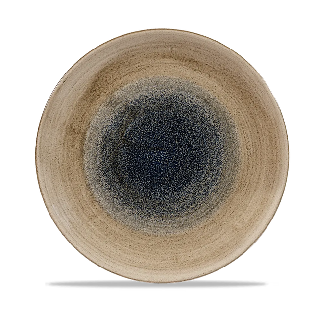 Churchill Stonecast Aqueous Bayou evolve coupebord Ø 26 cm – blauw reactief glazuur porseleinen bord voor fine dining