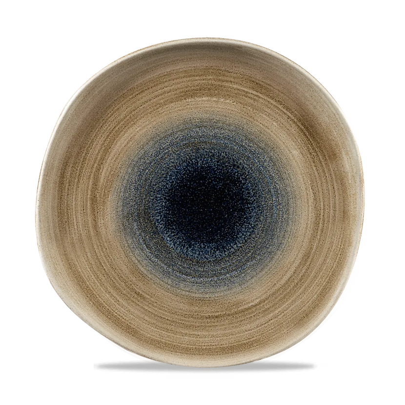 Churchill Stonecast Aqueous Bayou bord met rand Ø 26,4 cm – blauw reactief glazuur voor restaurants