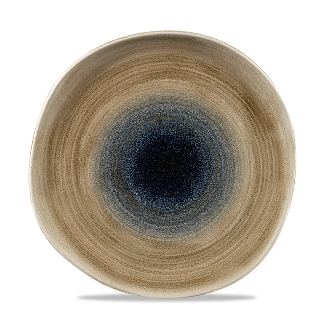 Churchill Stonecast Aqueous Bayou bord met rand Ø 26,4 cm – blauw reactief glazuur voor restaurants