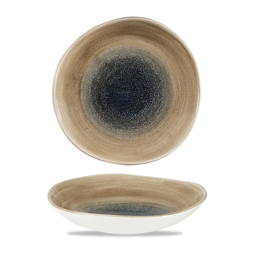 Churchill Stonecast Aqueous Bayou kom met rand Ø 25,3 cm – blauw reactief glazuur porseleinen kom voor horeca