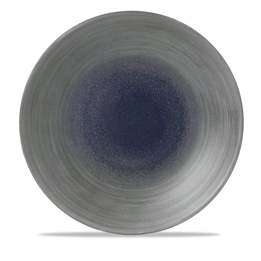 Churchill Stonecast Aqueous Fjord evolve coupebord Ø 28,8 cm – blauwgrijs porseleinen bord voor restaurants